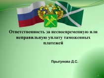 Ответственность за несвоевременную или неправильную уплату таможенных платежей