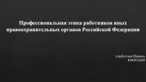Профессиональная этика работников иных правоохранительных органов Российской Федерации