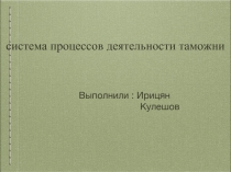 система процессов деятельности таможни