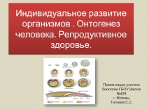 Индивидуальное развитие организмов . Онтогенез человека. Репродуктивное здоровье.