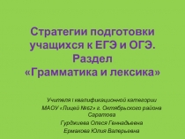 Стратегии подготовки учащихся к ЕГЭ и ОГЭ. Раздел «Грамматика и лексика