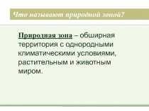 Что называют природной зоной?