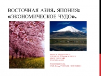 Восточная Азия. Япония: «Экономическое чудо».