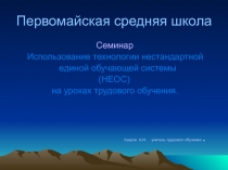 Использование технологии нестандартной единой обучающей системы (НЕОС) на уроках трудового обучения.