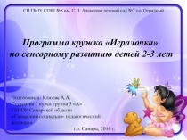  сенсорное развитие детей 2-3 лет