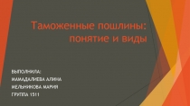 Таможенные пошлины: понятие и виды 