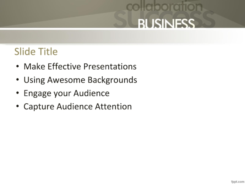 Making effective presentations