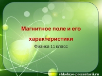 Магнитное поле и его характеристики  Физика 11 класс