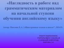 Наглядность в работе над грамматическим материалом  на начальной ступени  обучения английскому языку