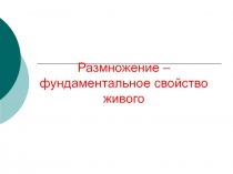 Размножение - фундаментальное свойство 