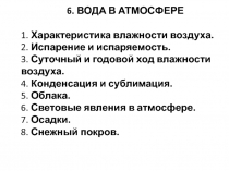 Вода в атмосфере 
