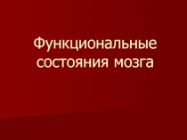 Функциональные состояния мозга  