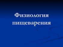 Физиология пищеварения 