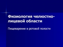 Пищеварение в ротовой полости 