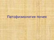 Патофизиология почек