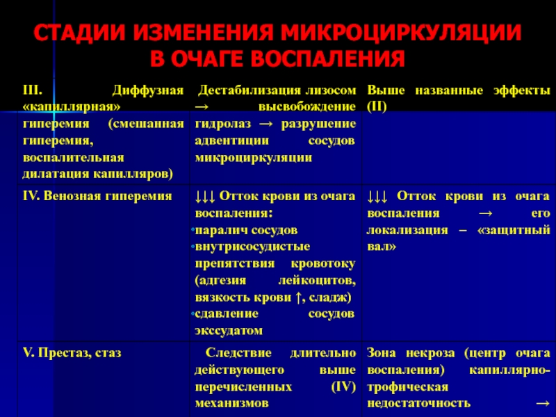 Стадии воспаления