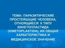 ПАРАЗИТИЧЕСКИЕ ПРОСТЕЙШЩИЕ ЧЕЛОВЕКА, ОТНОЯЩИЕСЯ К ТИПУ КИНЕТОПЛАСТИДА