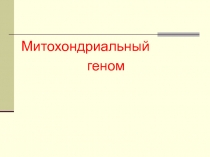 Геном митохондрий 