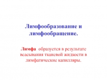 Лимфообразование и лимфообращение 