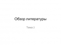 Обзор литературы