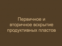 Первичное и вторичное вскрытие продуктивных пластов