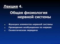 Функции элементов нервной системы 