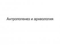 Антропогенез и археология 