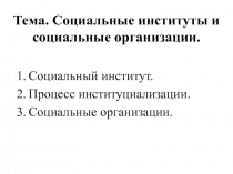 Тема. Социальные институты и социальные организации.ppt