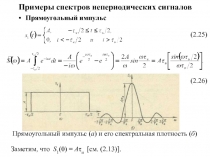 Примеры спектров непериодических сигналов