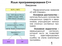 Язык программирования C++ Введение 