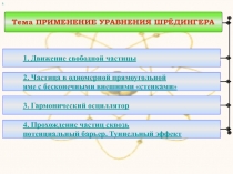 ПРИМЕНЕНИЕ УРАВНЕНИЯ ШРЕДИНГЕРА