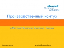 Производственный контур в Microsoft Business Solutions 