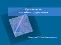Организация как объект управления