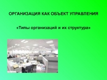 Типы организаций и их структура