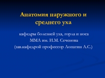 Методы исследования, клиническая анатомия и физиология гортани, наружного и среднего уха