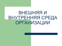 Организация и ее среда