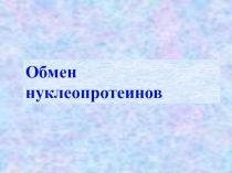 Обмен нуклеопротеинов