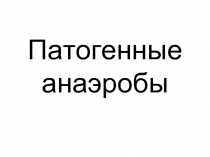Патогенные анаэробы