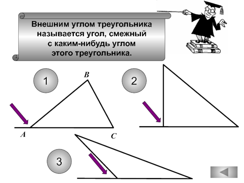 Внешний угол треугольника рисунок