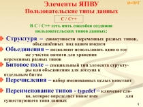 С++Пользовательские (структурированные) типы данных