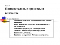Познавательные процессы и внимание 