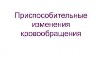 Приспособительные изменения кровообращения.ppt