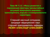 Фазы развития и поражающие факторы чрезвычайных ситуаций природного дорожно-транспортного, взрыво- и пожароопасного характера
