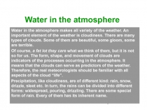 Water in the atmosphere 