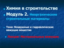Магнезиальные вяжущие