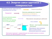 Энергия связи адатомов с поверхностью