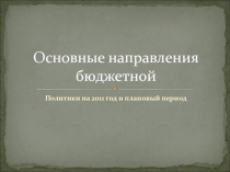 Направления бюджетной политики