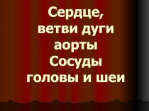 Сердце, ветви дуги аорты Сосуды головы и шеи