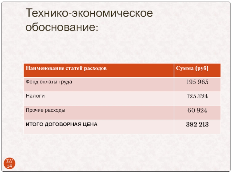 Разработка технико экономического обоснования проекта