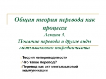 Общая теория перевода как процесса